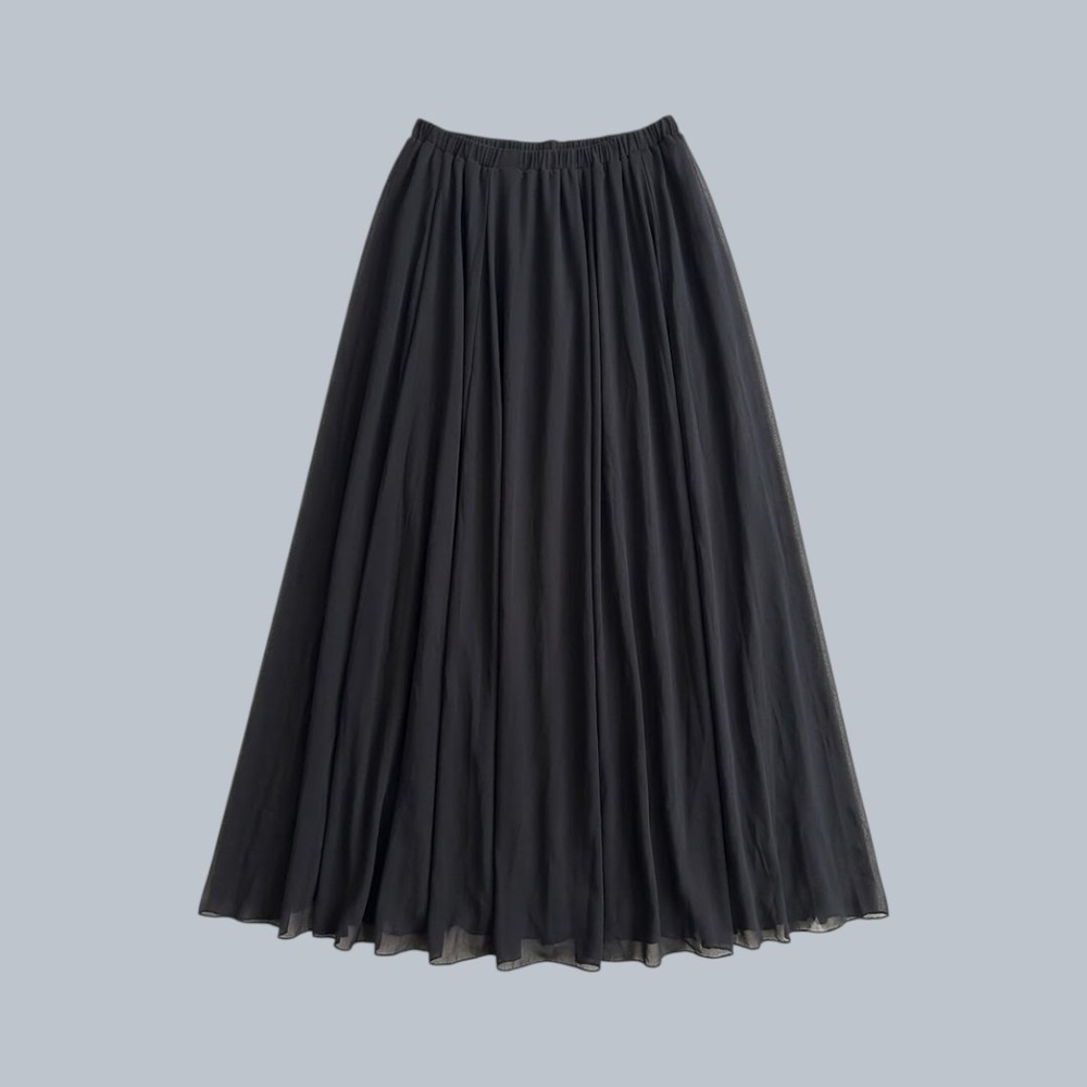 Black Mesh Maxi Skirt Stretchy Size S/M Fairycore Whimsigoth
